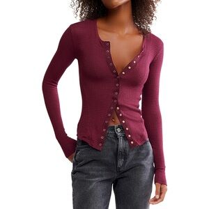 Free People Going Places Cardi Cardigan NEW WITHOUT TAGS NWOT Acai Burgundy Red